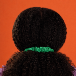 Deep Green silk hair scrunchie in size Biggish