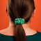 Deep Green silk hair scrunchie in size Smallish