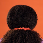 Guava silk hair scrunchie in size Biggish
