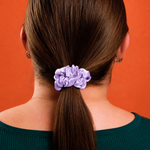 Lilac silk hair scrunchie in size Smallish